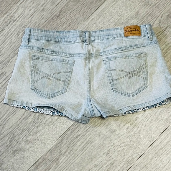 Aeropostale Lace Front Women's Light Blue Short Shorts - Picture 6 of 9